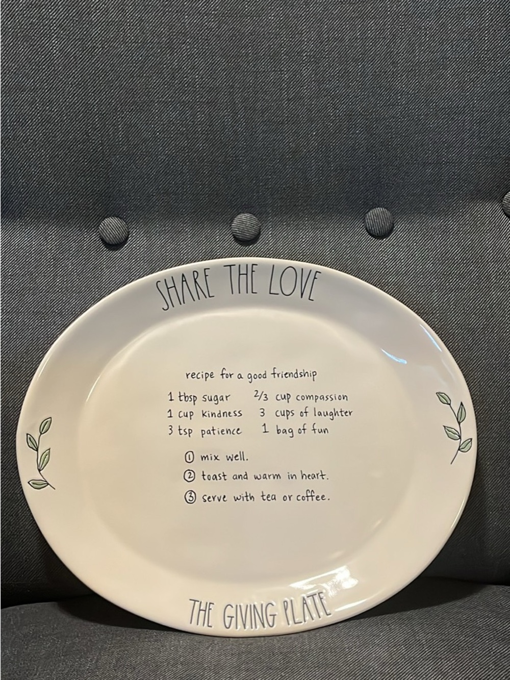 Rae Dunn "Share the Love" Ceramic Serving Platter - White